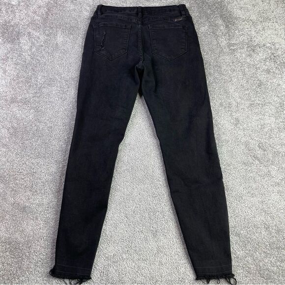 KanCan Jeans Women's 28 Black Skinny High Rise Stretch Distressed Frayed Ankle - Picture 5 of 14